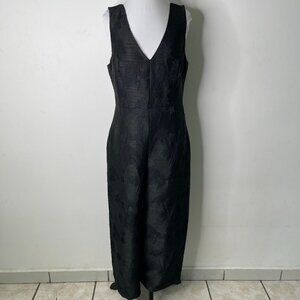 Club Monaco Women's Black Sleeveless Deep V-Neck Jumpsuit Size 8